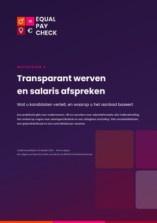 Omslag van whitepaper 4: Transparant werven en salaris afspreken