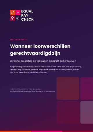 Omslag van whitepaper 5: Wanneer loonverschillen gerechtvaardigd zijn
