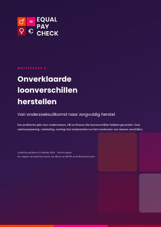 Omslag van whitepaper 9: Onverklaarde loonverschillen herstellen